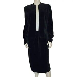 ADOLPH SCHUMAN FOR LILLI ANN Vintage Velvet Blazer & Skirt Set